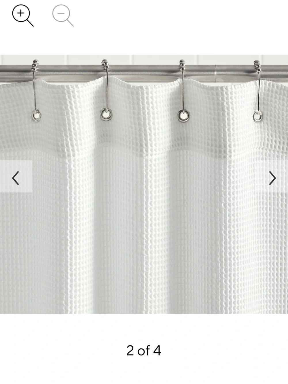 Pottery Barn White Waffle-Texture Shower Curtain